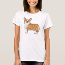 Corgue Galês Pembroke Vermelho e Branco Desenho An