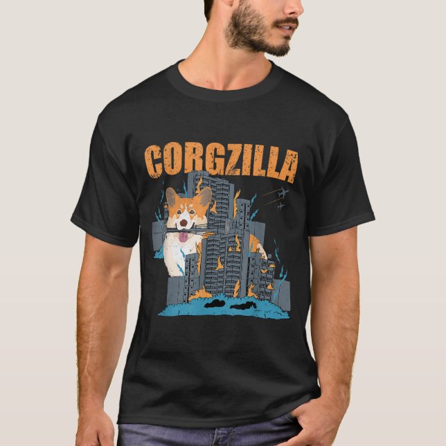 Camiseta Corgzilla Funny Pembroke Welsh Corgi Pet Dog Lover (Frente)
