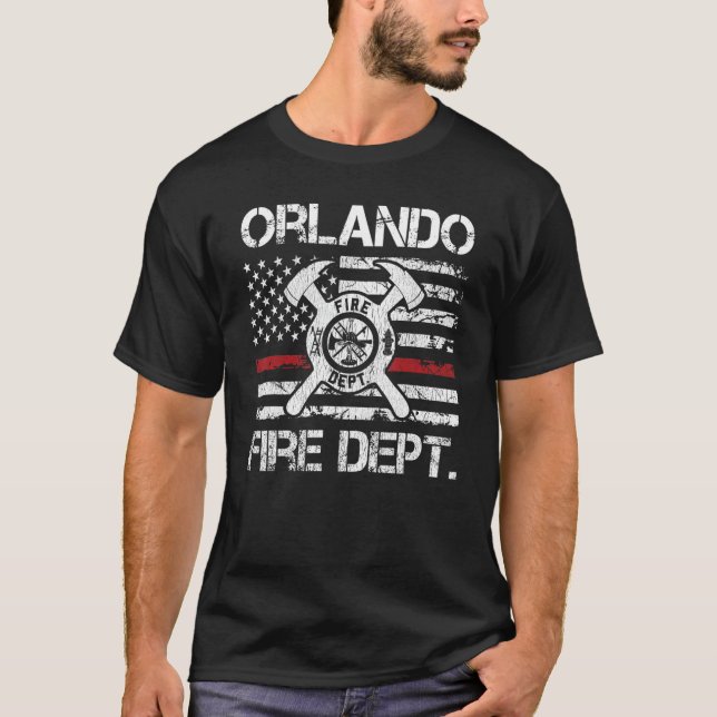 Camiseta Corlando Florida Fire Department Thin Red Line Fir (Frente)