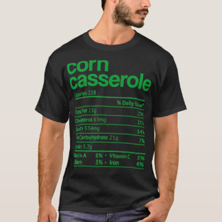 Camiseta Corn Casserole Nutrição Fala Engraçado Ação de Gra