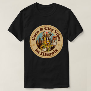 Camiseta Corn Conhece City_ Illinois Vintage Trabalho de ar