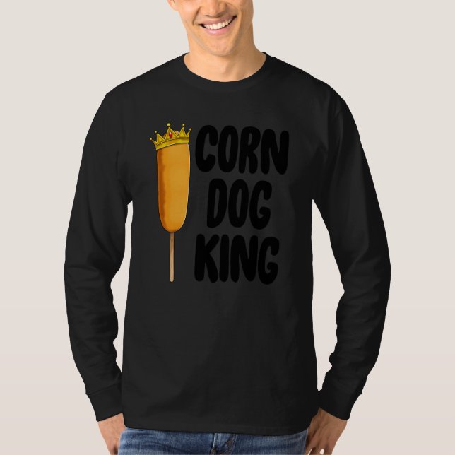 Camiseta Corn Dog King Funny Fair Corn Cães Foodie (Frente)