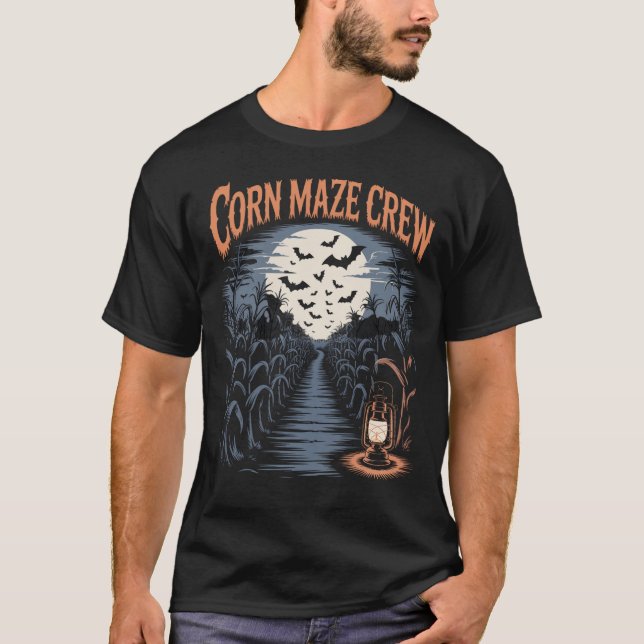 Camiseta Corn Maze Crew Halloween (Frente)