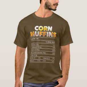 Camiseta Corn Muffins Nutrição Fatos Ação de Graças