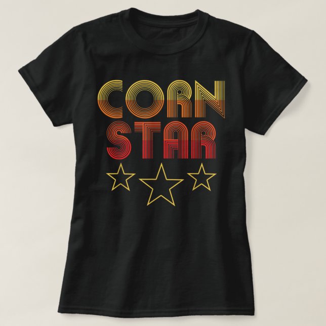 Camiseta Corn Star - Retro Cornhole Team Engraçado (Frente do Design)