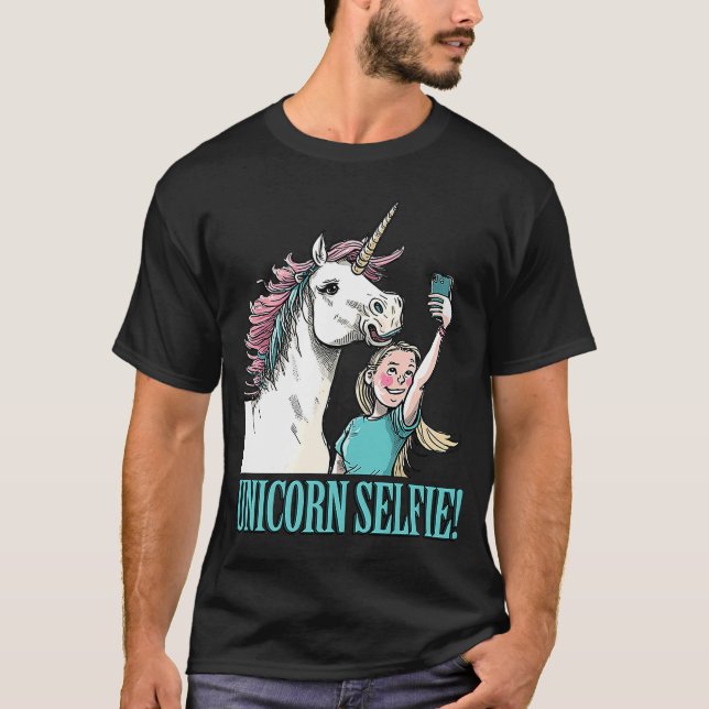 Camiseta Corneta Magia de Cavalo Corado de Belo Unicórnio S (Frente)