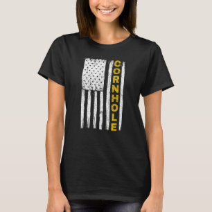 Camiseta Cornhole 4th of Julho Patriotic Flag