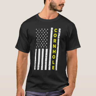 Camiseta Cornhole American Flag Bean Bag Corn Hole Men Mulh