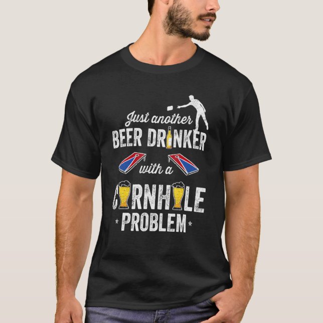 Camiseta Cornhole Bean Tosse Beer Drinker 4 De Julho (Frente)