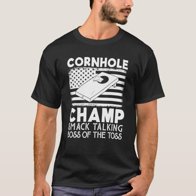 Camiseta Cornhole Champ Smack Talking Boss Do Toss Cor (Frente)