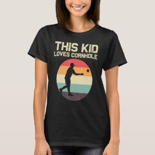 Camiseta Cornhole Designs Crianças Meninas Bean Bag Toss Pl