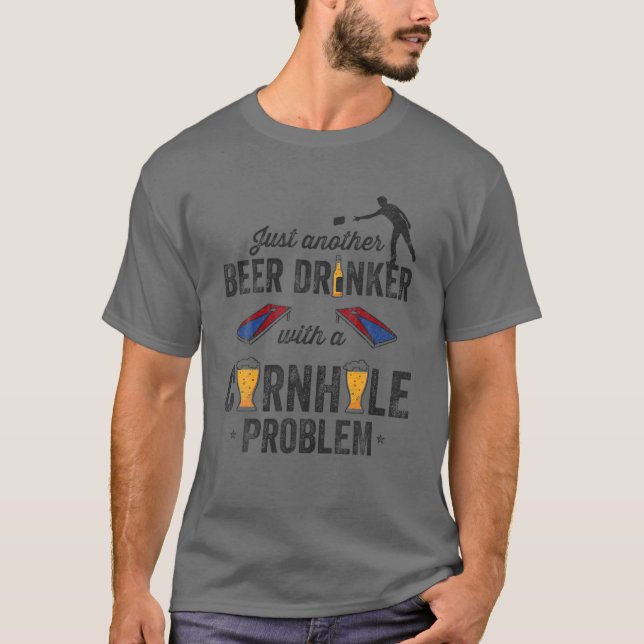 Camiseta Cornhole Funny Beer Drinker Bean Bag Tosse 4º De J (Frente)