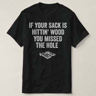 Camiseta Cornhole Funny Team Homens Seu Buraco É Meu Objeti