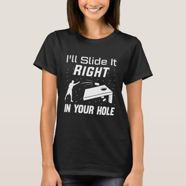Camiseta Cornhole Jogo Men Mulheres Crianças Sack (Frente)
