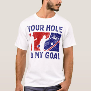 Camiseta Cornhole meu objetivo seu jogo engraçado do furo