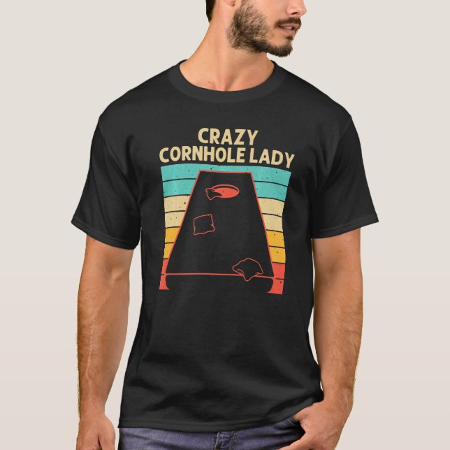 Camiseta Cornhole Para Mulheres Mamãe Sack Jogo Bean Bag Pl (Frente)