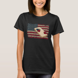 Camiseta Cornhole Player America Flag Tee I Proud Bean Bag