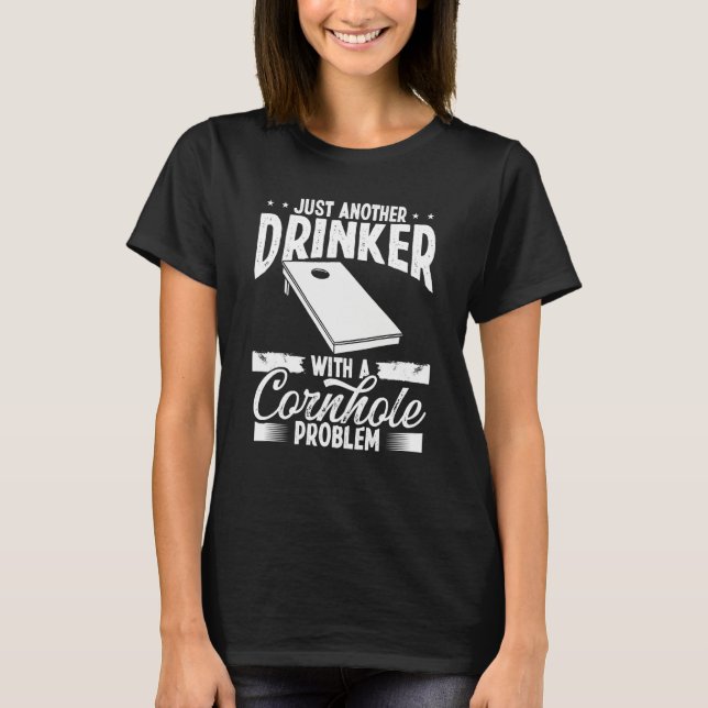 Camiseta Cornhole Player Beer Throwing Cornhole Drinking Te (Frente)