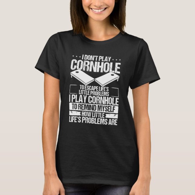 Camiseta Cornhole Player Little Problems Cornament Thrower (Frente)