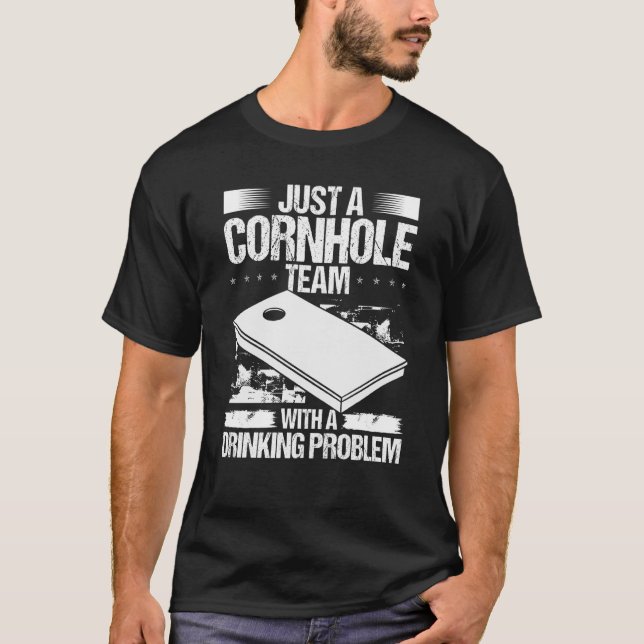 Camiseta Cornhole Player Partner Teammate Bebendo Beer Cor (Frente)