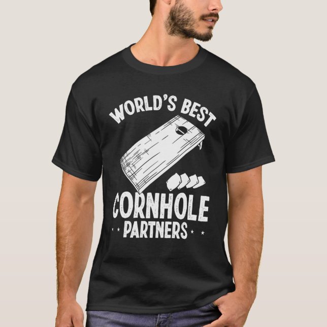 Camiseta Cornhole Player Words Best Cornhole Partners Corn (Frente)