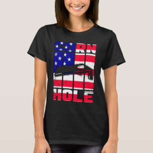 Camiseta Cornhole roupa bolsas conselho American flag vint