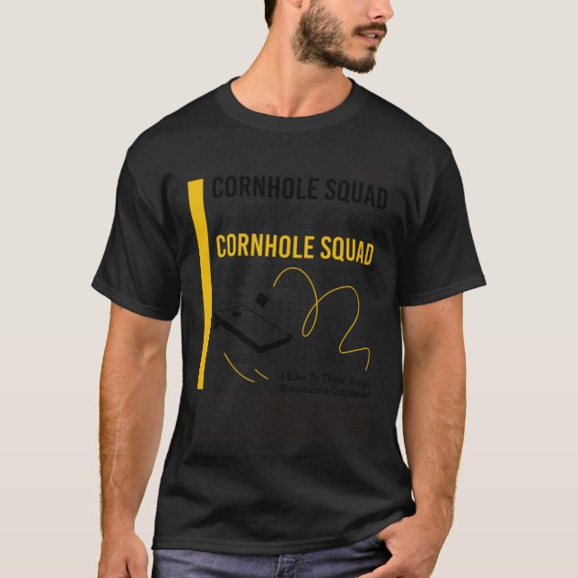 Camiseta Cornhole Squad Ironic Dizendo Hobby Esporte Pullov (Frente)