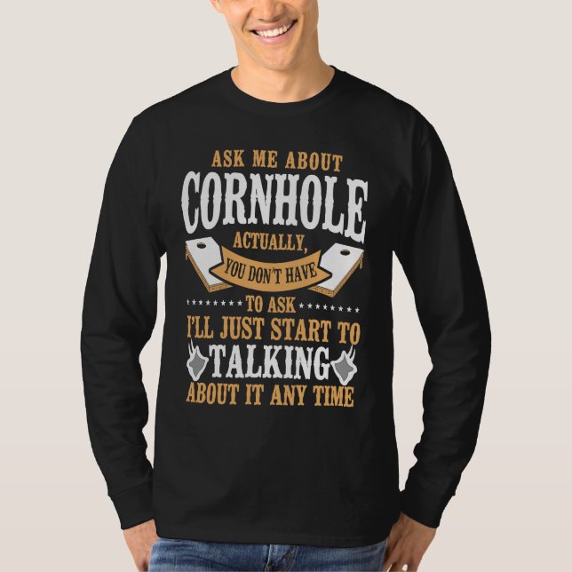 Camiseta Cornhole Team Bean Bag Player Champ Ask Me About C (Frente)