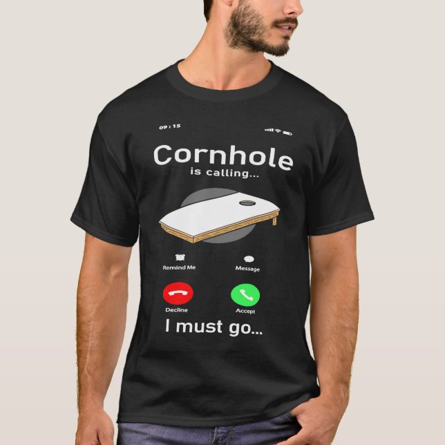 Camiseta Cornhole Team Bean Bag Player Champ Phone Display  (Frente)