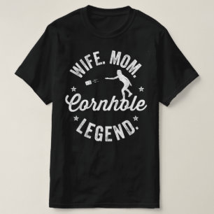 Camiseta Cornhole Vintage Esposa Engraçada Mãe Legenda Corn
