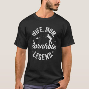 Camiseta Cornhole Vintage Esposa Engraçada Mãe Legenda Corn