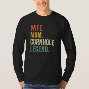 Camiseta Cornhole Wife Mamãe Bag Toca Legenda Vintage