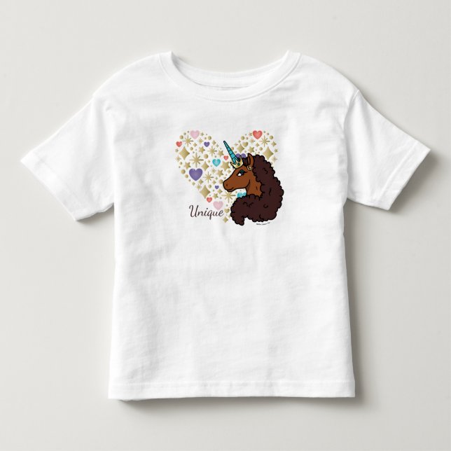 Camiseta Córnio Afro | Coração Único Desenho (Frente)