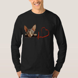 Camiseta Cornish Rex Cat Meu Cardíaco Bate O Meu Carro