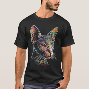 Camiseta Cornish Rex Gráfico colorido Pai Mãe Gato Mulhere