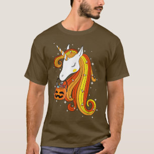 Camiseta Corno de Milho Bonito Unicórnio Halloween Abóbora