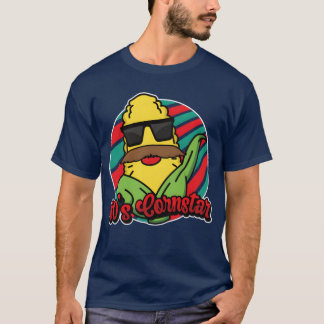 Camiseta Cornstar Eigthies Engraçado Amigo do Milho Mustach