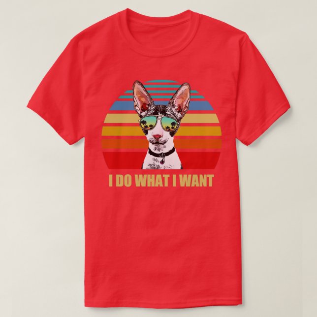 Camiseta Corny Rex Cat Eu faço o que eu quero. (Frente do Design)