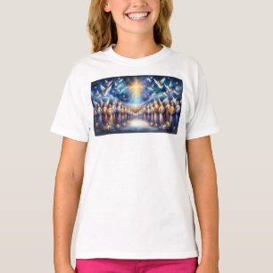 Camiseta Coro Celestial Sob Estrela de Belém