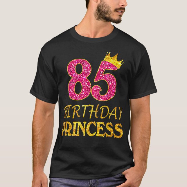 Camiseta Coroa, 85.º aniversário, Princesa Garota, 85 anos (Frente)