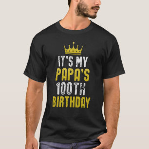 Camiseta Coroa Amarela 100º aniversário Para Papa Da Filha