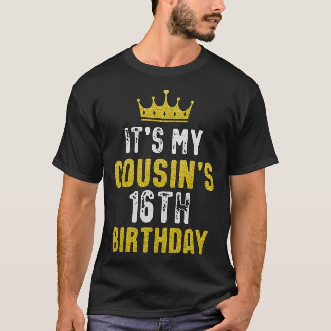 Camiseta Coroa Amarela 16º Bdia Para Primo De Primo (Frente)