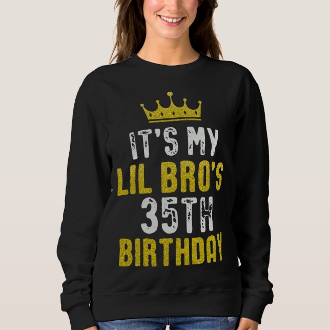 Camiseta Coroa Amarela 35º Aniversário Para Irmão Da Irmã (Frente)
