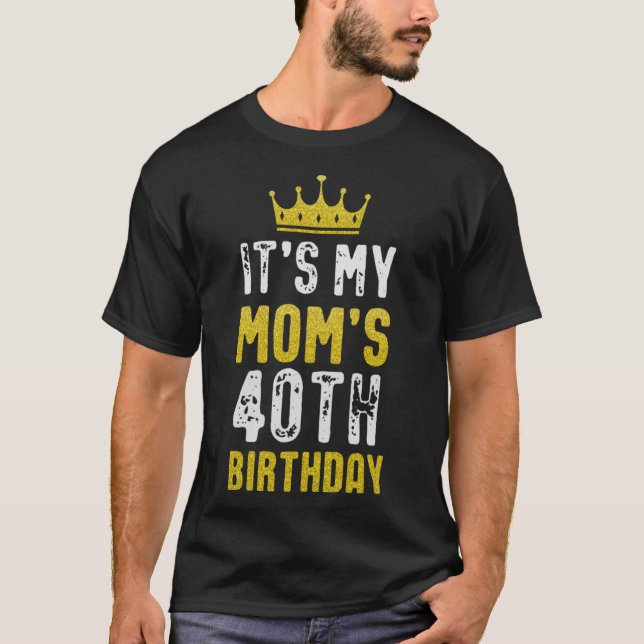 Camiseta Coroa Amarela 40º aniversário Para Mãe Da Filha Fi (Frente)