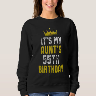 Camiseta Coroa Amarela 55º Aniversário Para Tia Do Sobrinho