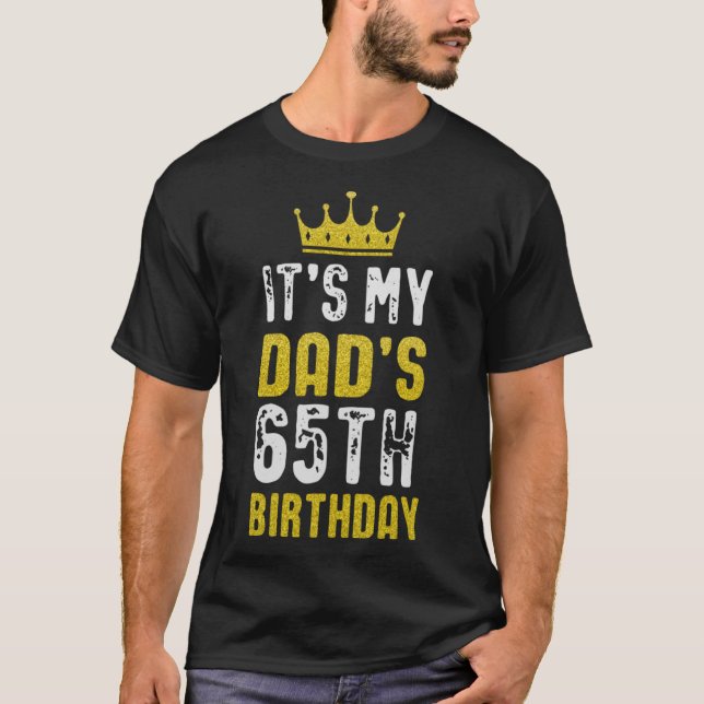 Camiseta Coroa Amarela 65. º aniversário para Pais da Filha (Frente)