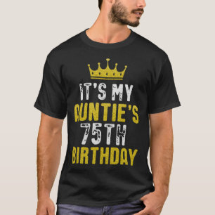 Camiseta Coroa Amarela 75.° aniversário para tia de Niece N