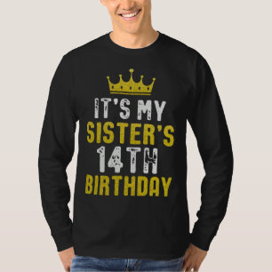 Camiseta Coroa Amarela de 14 Anos para Irmã da Irmã Pão