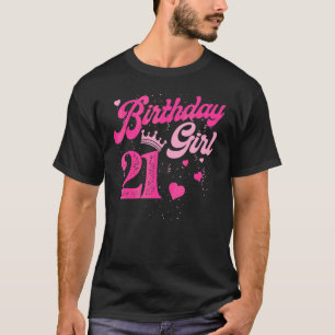 Camiseta Coroa aniversário de 21 anos De 21 Anos No Dia 1