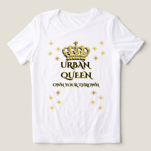 CAMISETA COROA DA RAINHA MULHERES BRANCO&PRETO GRÁFICO TRI-